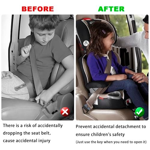 psler غطاء قفل حزام الأمان - للأطفال/المسافرين/المجموعات الخاصة من Unbuckle حزام الأمان يناسب معظم السيارات (باستثناء الشاحنات) لون أسود 2 عبوة - Image 3