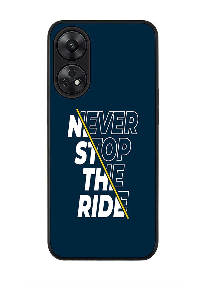 Stylizedd حافظة سوداء متينة لهاتف رينو 8T 4G، حافظة رفيعة، حافظة مرنة بحواف مطاطية، مضادة للسقوط، غلاف TPU جل رقيق - لا تتوقف عن الرحلة - Image 1