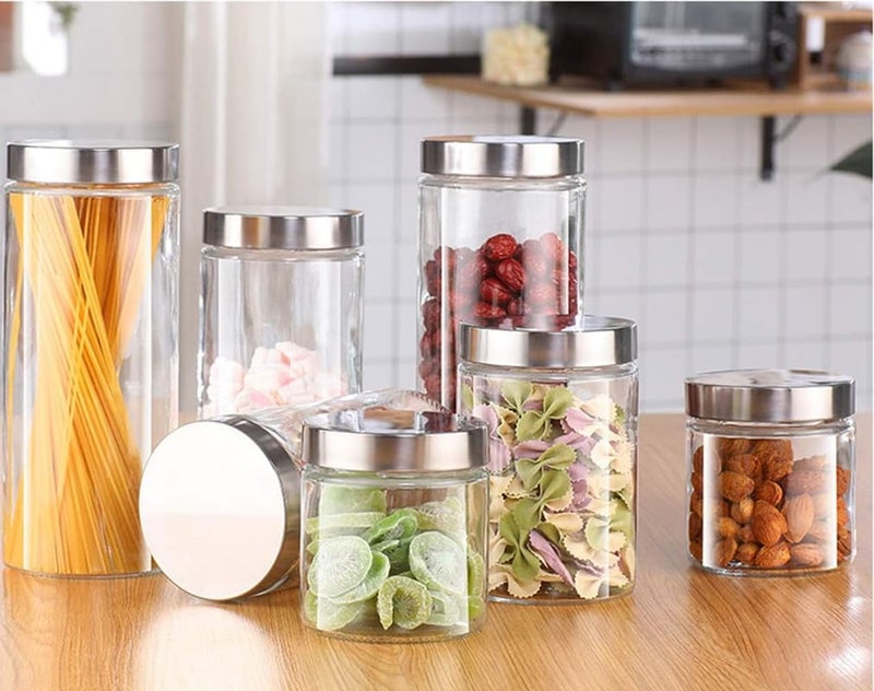 ISKO Borosilciate Glass Jar 600ML/400 ML/1000ML with Airtight Steel Cap (2 Pc. each total 6 pcs) - Image 4