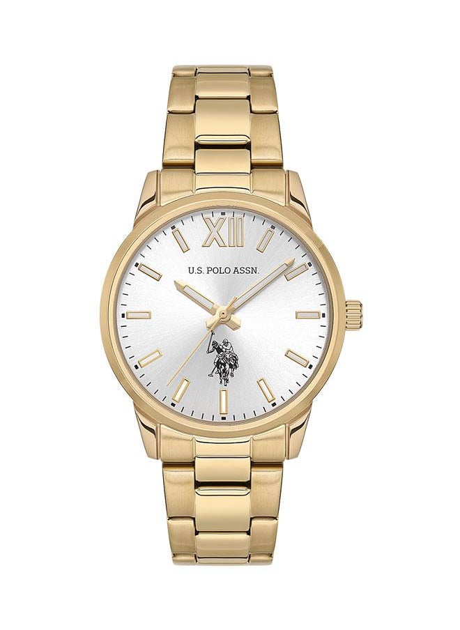 U.S. Polo Assn. USPA Fundamental 36mm Ladies' Silver Dial Watch with Gold Stainless Steel Bracelet  - Image 1