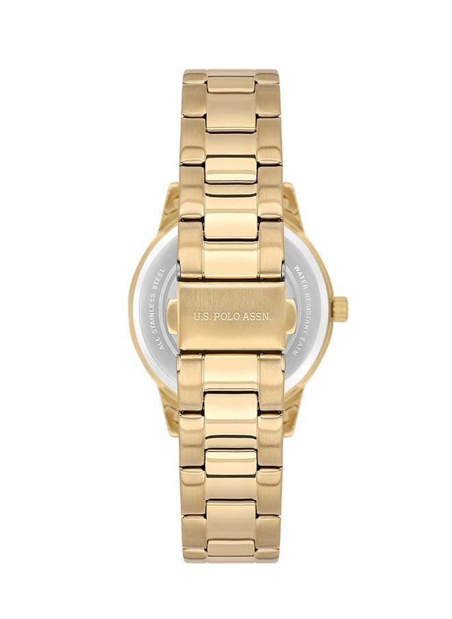 U.S. Polo Assn. USPA Fundamental 36mm Ladies' Silver Dial Watch with Gold Stainless Steel Bracelet  - Image 3