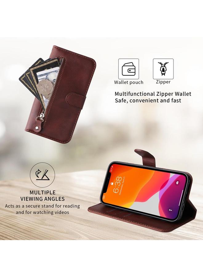 S-TOP Case For Realme 14 Pro+ Global Fashion Calf Texture Zipper Leather Phone Case - Image 4