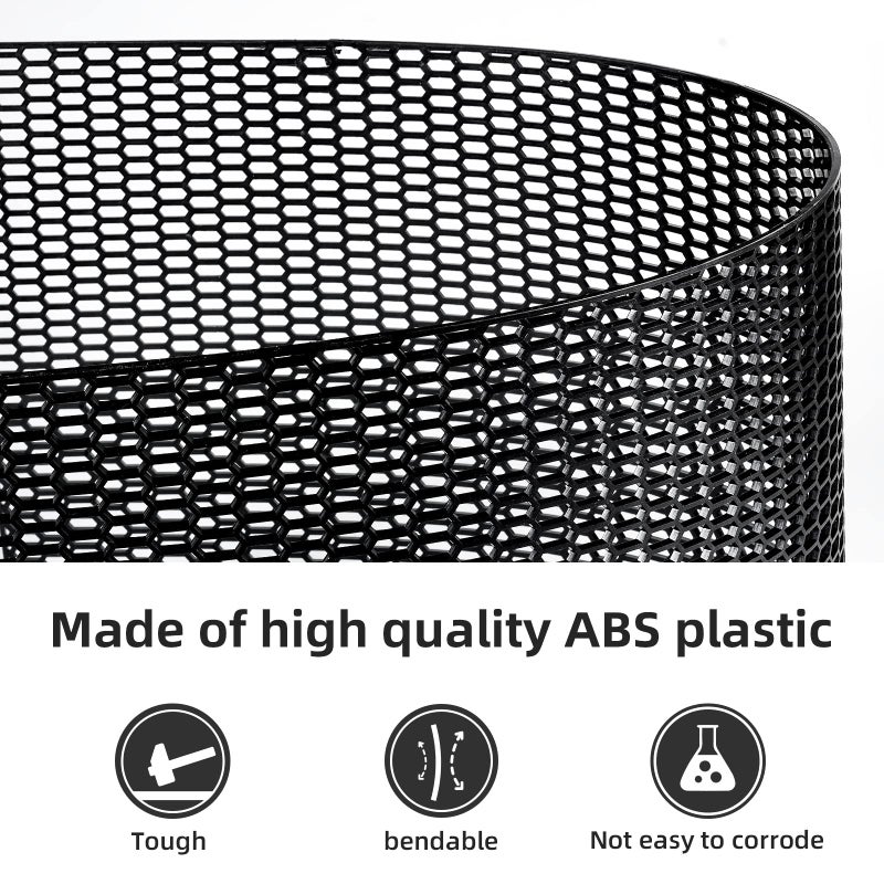 AggAuto شبكة مشبك السيارة العالمية من AggAuto 47"x16" بلاستيك ABS، إدخال شبكة الصدام، ثقوب خلوية 15x20mm، لون أسود - Image 3