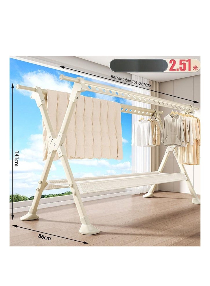 NKX Clothstand 2.51 Meter Telescopic Single Pole White Drying Net - Image 1