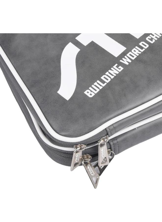 Stiga Leather Table Tennis Racket Case, Double-Layer Square Table Tennis Bag, Cp-5W31 Gray - Image 1