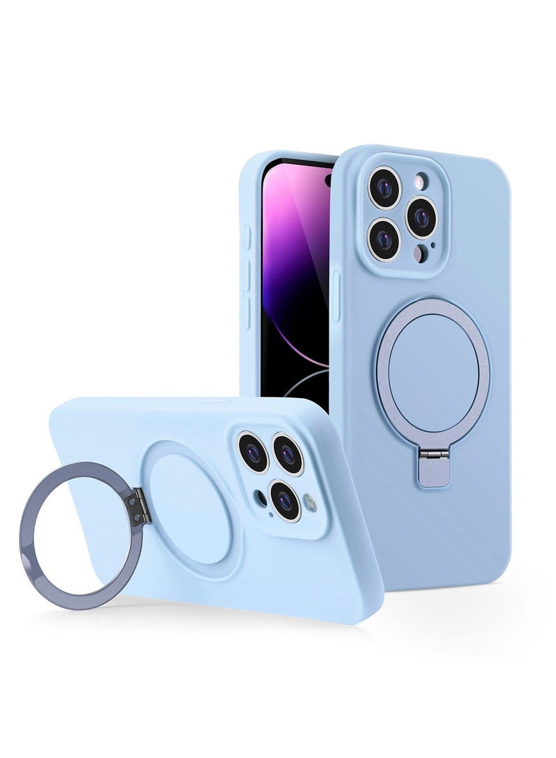 X-level iPhone 15 Pro Silicone Case Cover [Compatible with MagSafe][Build-in Kickstand] Magnetic Stand Comfortable Touch Slim Soft Edge Anti-Fingerprint Camera len Protector Protection Back Cover - Image 1