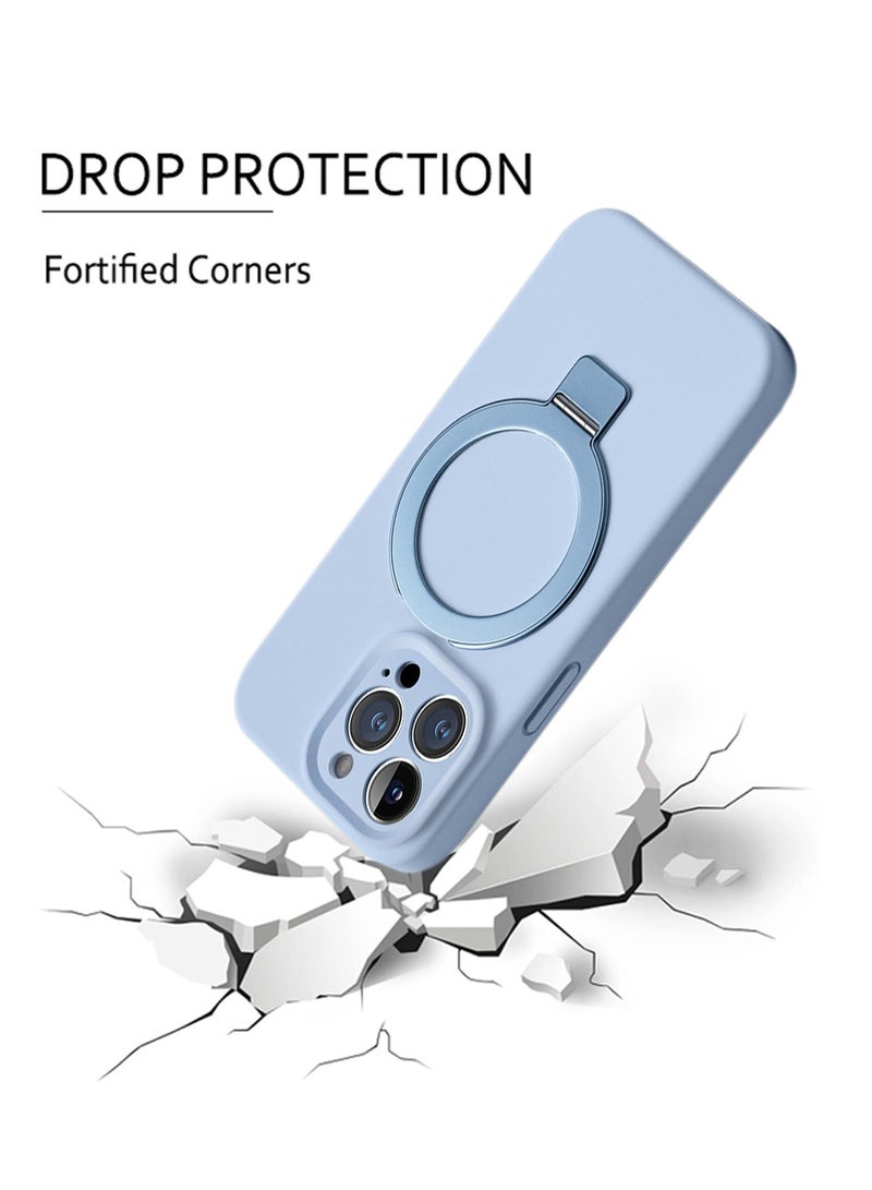 X-level iPhone 15 Pro Silicone Case Cover [Compatible with MagSafe][Build-in Kickstand] Magnetic Stand Comfortable Touch Slim Soft Edge Anti-Fingerprint Camera len Protector Protection Back Cover - Image 4