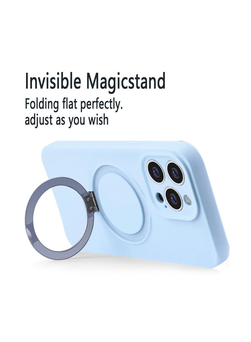 X-level iPhone 15 Pro Silicone Case Cover [Compatible with MagSafe][Build-in Kickstand] Magnetic Stand Comfortable Touch Slim Soft Edge Anti-Fingerprint Camera len Protector Protection Back Cover - Image 5