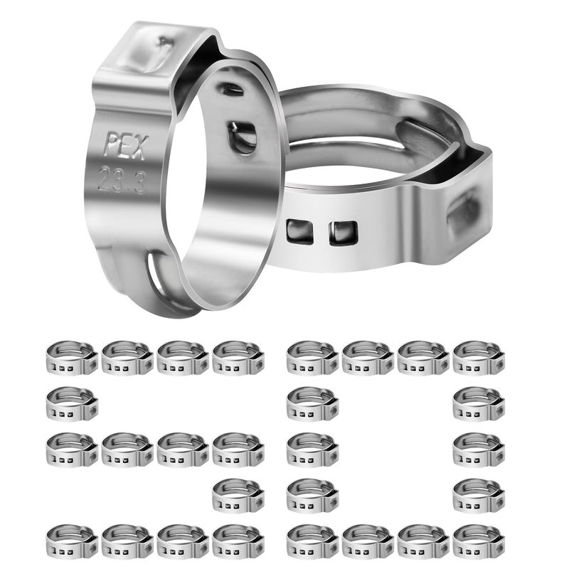 50 Pack 34 PEX Cinch Clamps Stainless Steel Single Ear Hose Clamps