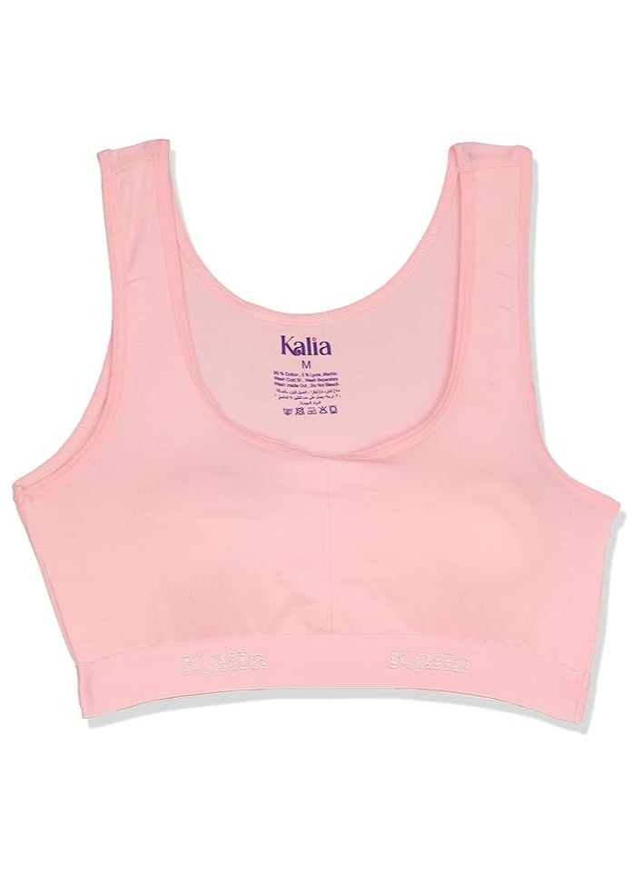 Kalia Pack of 2 Women's Cotton Padded Wide Tank Soft Bra - Image 3