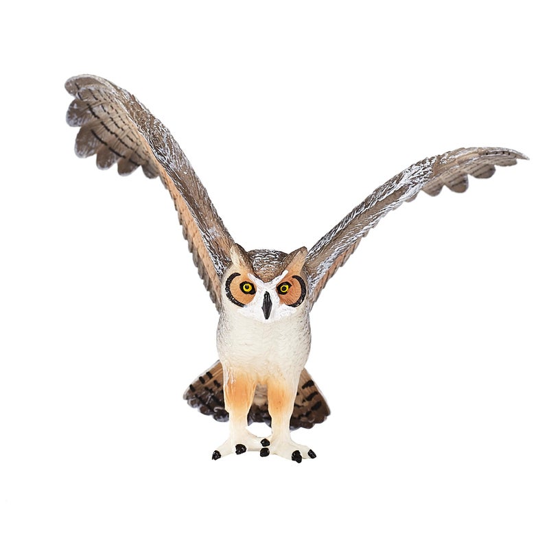 MOJO Great Horned Owl Realistic International Wildlife Toy Replica Hand Painted Figurine - Image 4