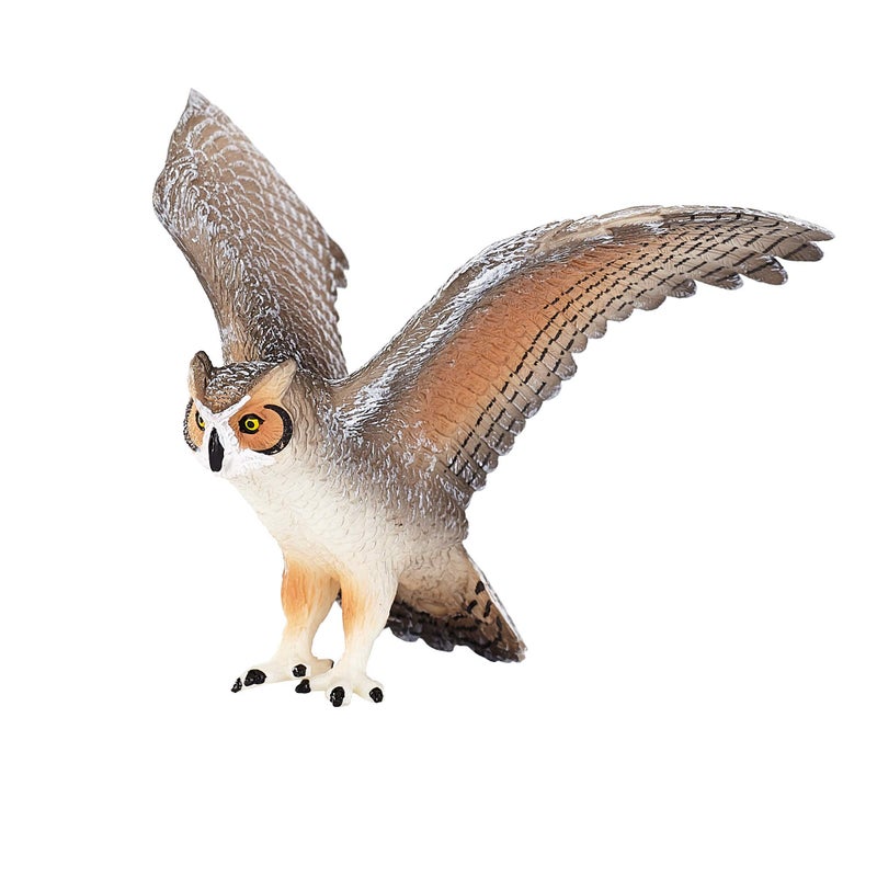 MOJO Great Horned Owl Realistic International Wildlife Toy Replica Hand Painted Figurine - Image 5