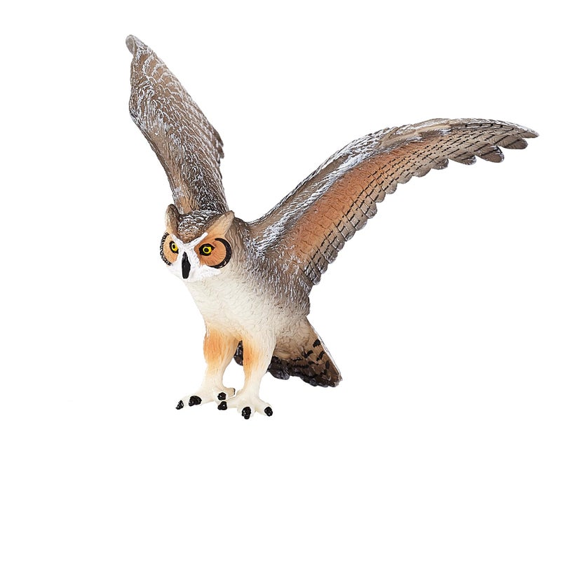 MOJO Great Horned Owl Realistic International Wildlife Toy Replica Hand Painted Figurine - Image 1