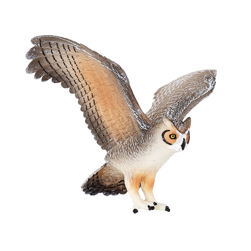 MOJO Great Horned Owl Realistic International Wildlife Toy Replica Hand Painted Figurine - Image 2