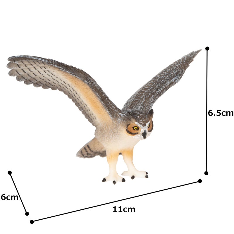 MOJO Great Horned Owl Realistic International Wildlife Toy Replica Hand Painted Figurine - Image 3