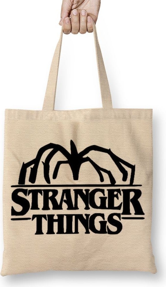 Baskı Dükkanı Print Shop Stranger Things Demogorgon Logo Tote Bag Long Handle