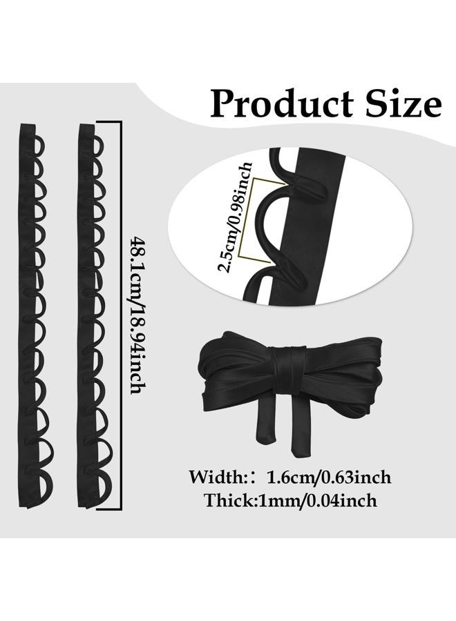GeryVtee Satin Corset Kit Adjustable Back Corset for Wedding Dress with Loops and Replacement Zipper, Lace Up for Prom Dress (Black) - Image 2
