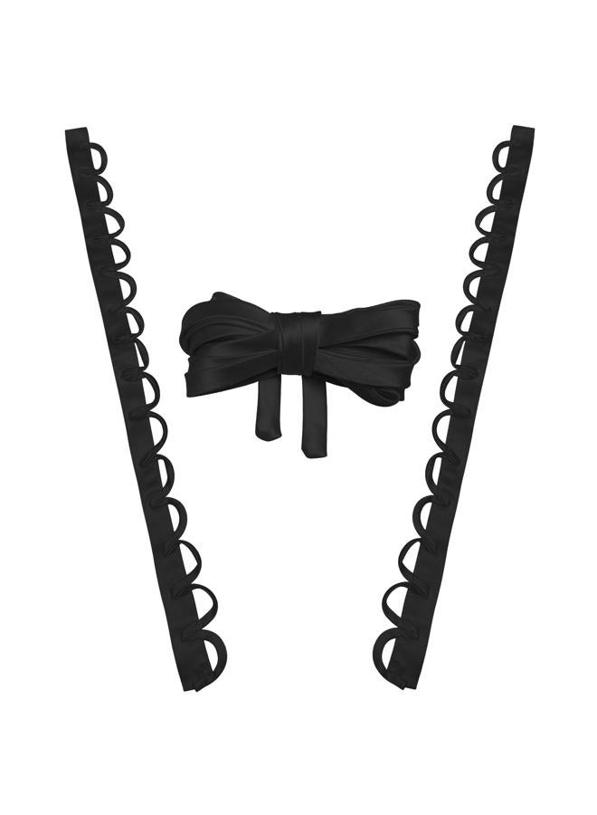 GeryVtee Satin Corset Kit Adjustable Back Corset for Wedding Dress with Loops and Replacement Zipper, Lace Up for Prom Dress (Black) - Image 1