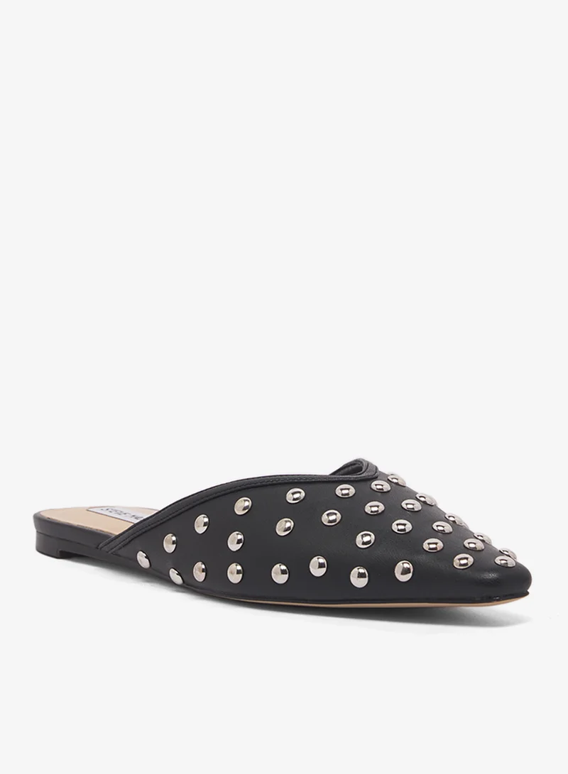 Steve Madden BLACK Mayah Stud Embellished Pointed Toe Mules for Women | Best Price UAE