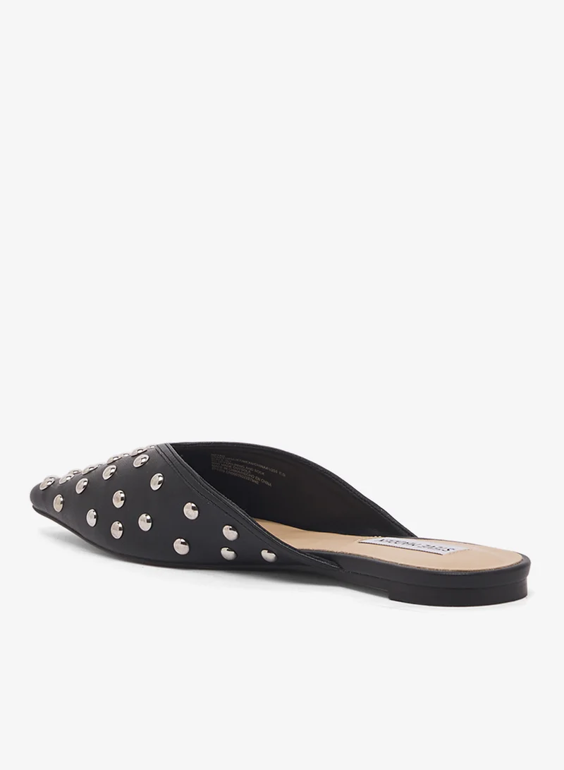 Steve Madden BLACK Mayah Stud Embellished Pointed Toe Mules for Women | Best Price UAE