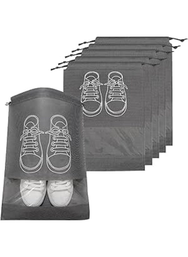Stylish Reusable Shoe Storage Bag – Fabric Shoe Organizer with Transparent Opening – Dustproof Protection for Closet & Under Bed Shoe Organization Solution-5pcs - Image 3