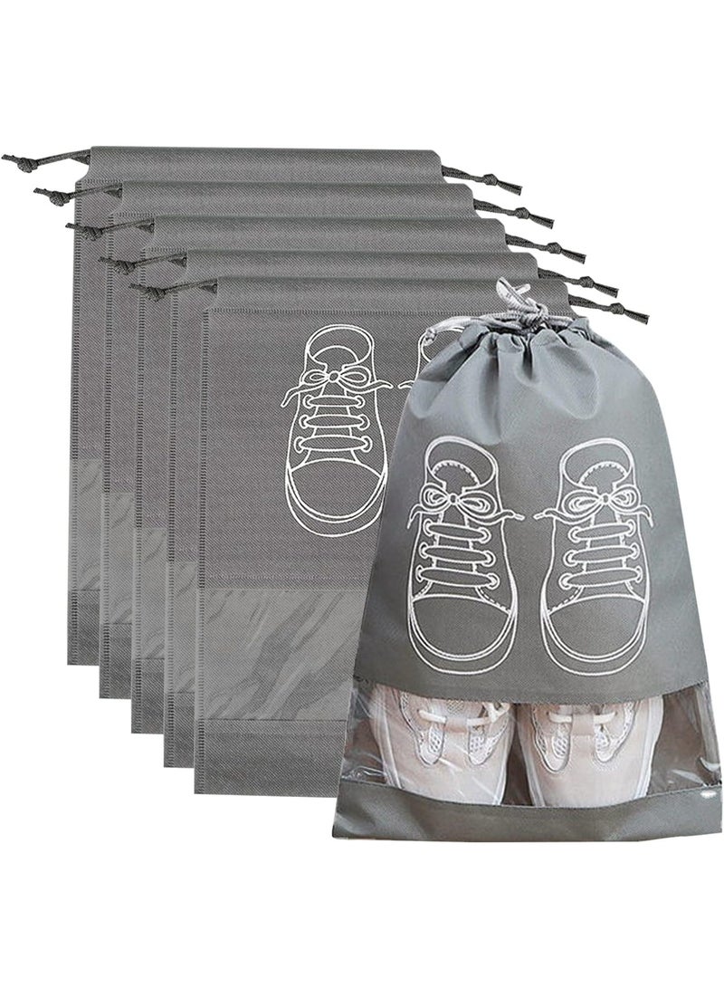 Stylish Reusable Shoe Storage Bag – Fabric Shoe Organizer with Transparent Opening – Dustproof Protection for Closet & Under Bed Shoe Organization Solution-5pcs - Image 5