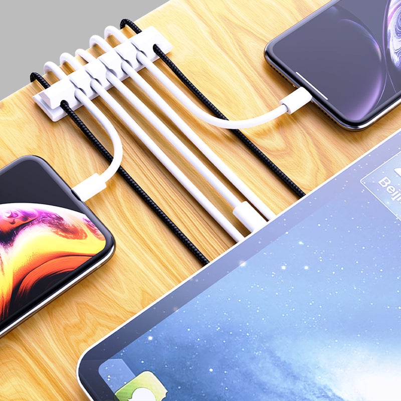 Porous Storage Silicone Desktop Organizer Line Card Data Cable Hub Seamless Self-Adhesive Winder - Image 3
