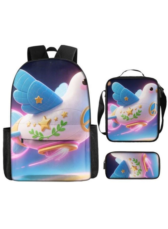 Bright Li Fire Fashion is unlimited! Cartoon bag three-piece set, suitable for a variety of scenes for students and teenagers (available for students, children, friends on outings, mountain climbing, schooling, etc.) - 58 - Image 2