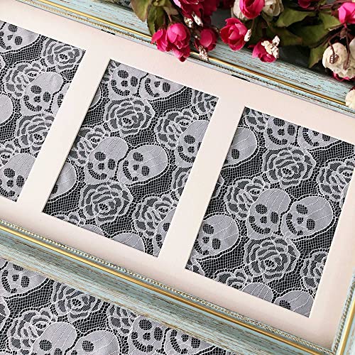 Yachirobi White Lace Fabric, Soft and Durable Lace Fabric by The Yard, 59 x 72 Inches Skull Rose Pattern Lace, Garment Sewing Fabric, 2 Yards DIY Craft Lace for Tablecloth, Curtains, Party, and Home Decoration - Image 5