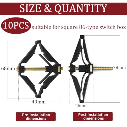 Obtheleg 10pcs 86 Type Switch Box Repair Tool, Wall Mount Switch Cassette Repairing Tool, Switch Socket Cassette Bottom Box Repairer for Home and Professional Electricians - Easy Installation - Image 2