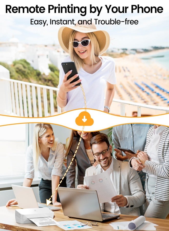 Phomemo S821 Inkless Thermal Printer, 2.4 GHz WiFi Wireless, Supports 8.5" x 11" US Letter/A4/A5/B5 Thermal Roll Paper, Compact Portable Printer for Home & Office Use, Compatible with Phones & PC - Image 3