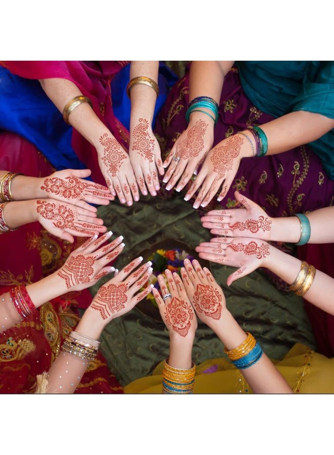 Mzstgh Henna Temporary Tattoo Stickers, Brown Henna Tattoo Stickers kit,Waterproof Red Ink Henna hands Tattoo,for Women Party Decorations - Image 4