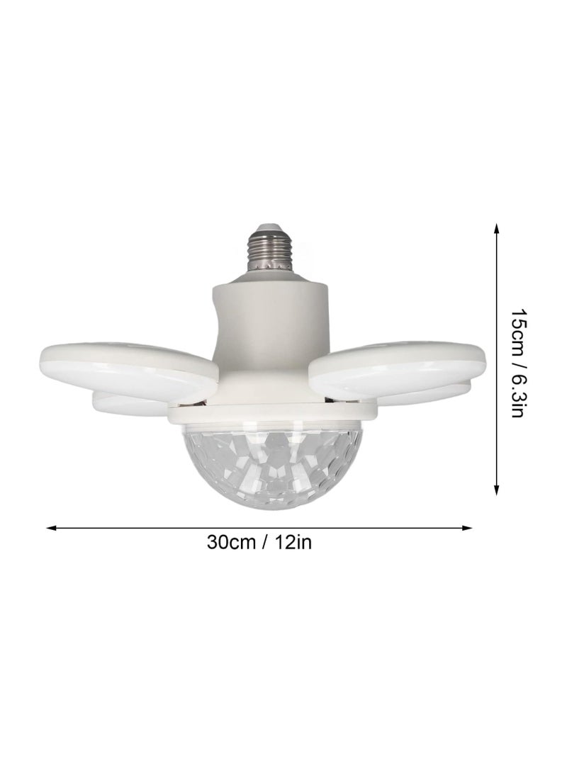 Smart Speaker Folding Deformation Light, LED Fan Music Light Bulb, E27 Base Color-Changing Lamp with Integrated Bluetooth Speaker and Remote Control for Home Stage Bar Party Decoration Present - Image 3