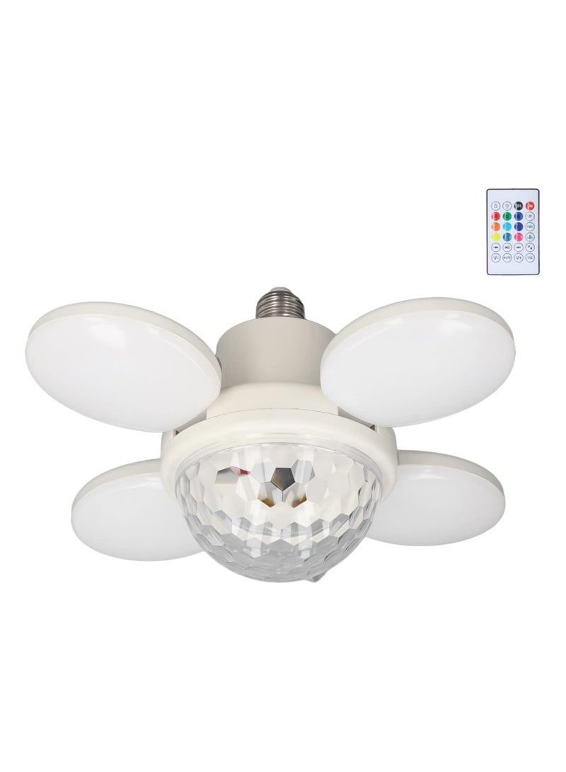 Smart Speaker Folding Deformation Light, LED Fan Music Light Bulb, E27 Base Color-Changing Lamp with Integrated Bluetooth Speaker and Remote Control for Home Stage Bar Party Decoration Present - Image 1