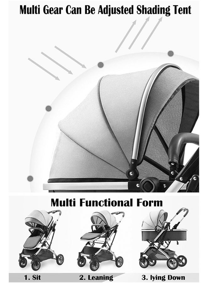 ZCM-HAPPY - Lightweight Stroller with Extended Canopy Sit and Lay Lightweight Folding Two-Way Shock Absorption and Locking System for Newborn To 3 Years - Image 1