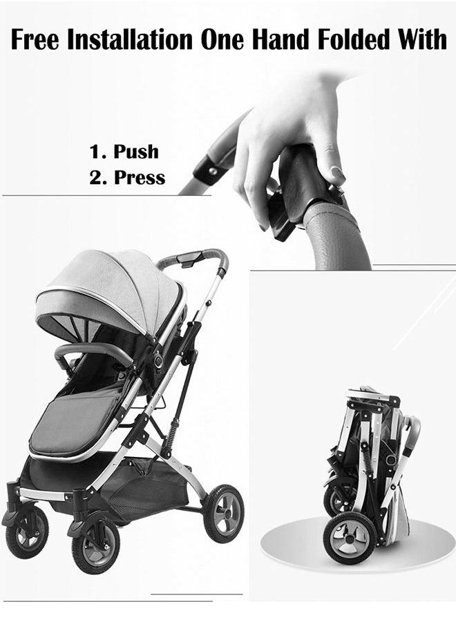 ZCM-HAPPY - Lightweight Stroller with Extended Canopy Sit and Lay Lightweight Folding Two-Way Shock Absorption and Locking System for Newborn To 3 Years - Image 1