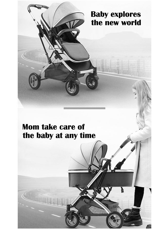 ZCM-HAPPY - Lightweight Stroller with Extended Canopy Sit and Lay Lightweight Folding Two-Way Shock Absorption and Locking System for Newborn To 3 Years - Image 1