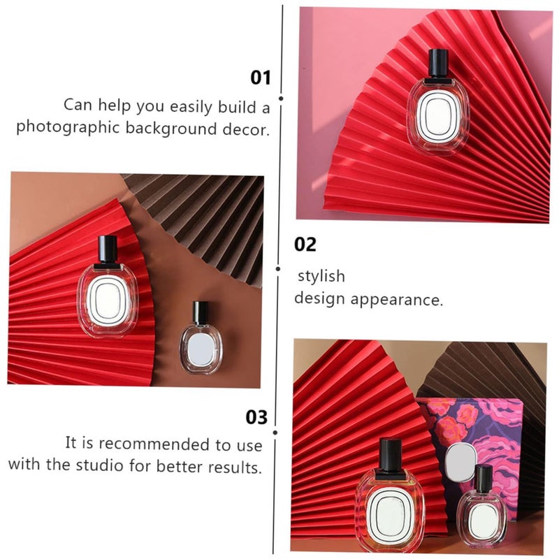 DOOTIL 2 Pieces Antique Photography Paper Fans Elegant Background Prop For Jewelry Cosmetics And Makeup Durable Lightweight Folding Fans For Creative Shoots - Image 4