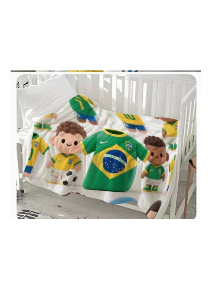 عام بطانية رقيقة من الفانيلا الكرتونية للأطفال أو الطلاب (دافئة ومريحة ومناسبة للنوم والألعاب) 100 سم * 150 سم - 405 - Image 3