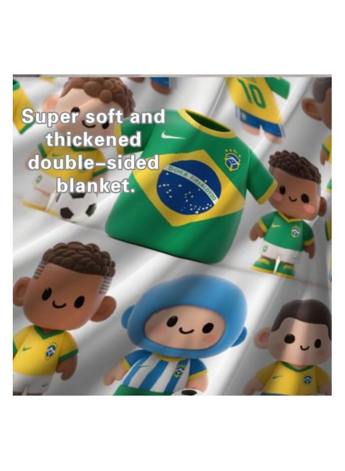 عام بطانية رقيقة من الفانيلا الكرتونية للأطفال أو الطلاب (دافئة ومريحة ومناسبة للنوم والألعاب) 100 سم * 150 سم - 405 - Image 4