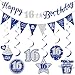 Innovoscape Blue Silver 16th Birthday Banner Happy Birthday Decorations for Men Women Triangle Flag Banner for Party Supplies - Image 3