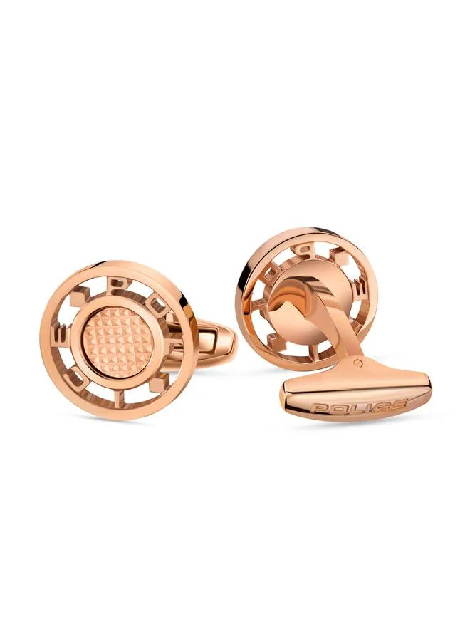 POLICE Corsiva Gold Pen and Rose Gold Cufflinks Set Box for Men's