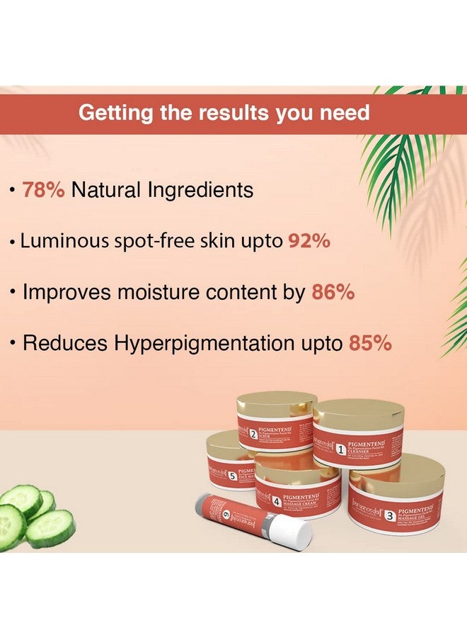 Aryanveda De-Pigmentation Facial Kit For Glowing Skin (260G) -Anti Pigmentation Face Pack, Reduces Tanning, Dark Spots, For Beautiful Skin, All Skin Types For Men & Women (6 Units) - Image 3