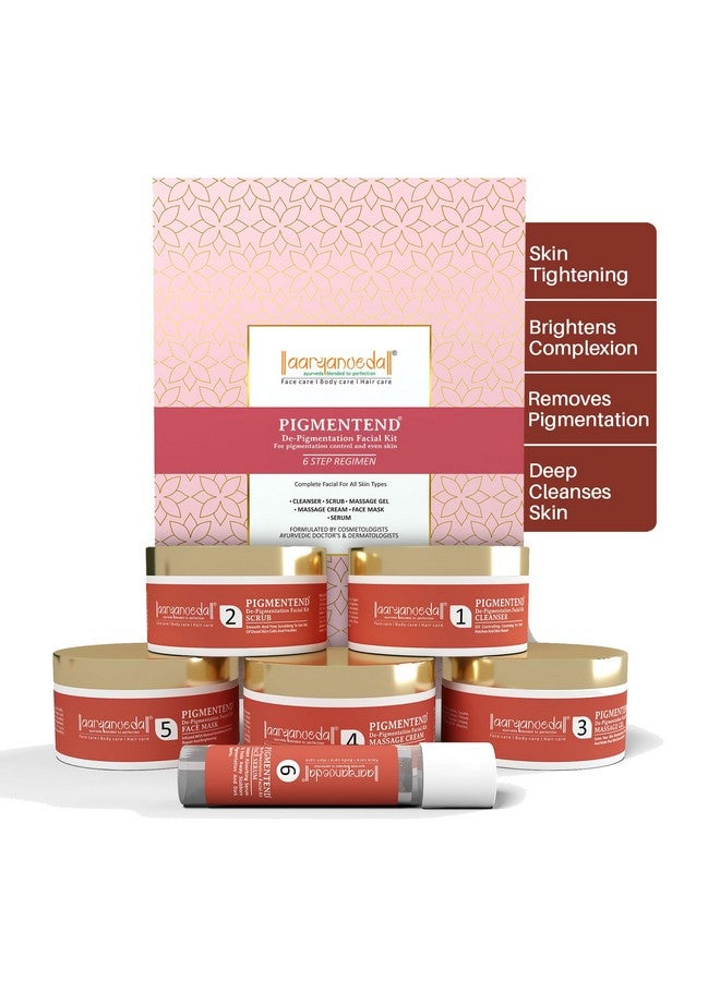 Aryanveda De-Pigmentation Facial Kit For Glowing Skin (260G) -Anti Pigmentation Face Pack, Reduces Tanning, Dark Spots, For Beautiful Skin, All Skin Types For Men & Women (6 Units) - Image 1