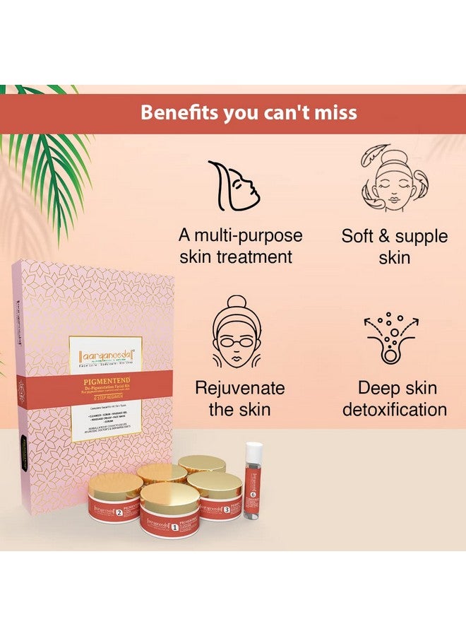 Aryanveda De-Pigmentation Facial Kit For Glowing Skin (260G) -Anti Pigmentation Face Pack, Reduces Tanning, Dark Spots, For Beautiful Skin, All Skin Types For Men & Women (6 Units) - Image 2