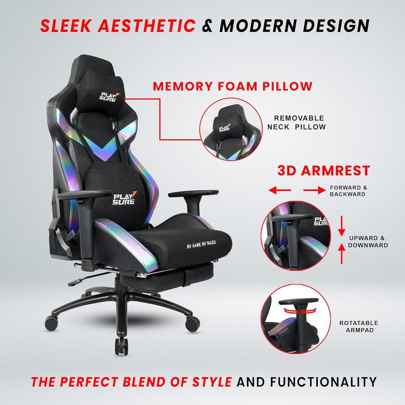 MAKE MY CHAIRS.COM Make My Chairs Play Sure Gaming Chairs3D Adjustable Armrest MultiFunctional Gaming Chair and Office ChairAdjustable Neck Lumbar Pillow Playsure Pro  - Image 5