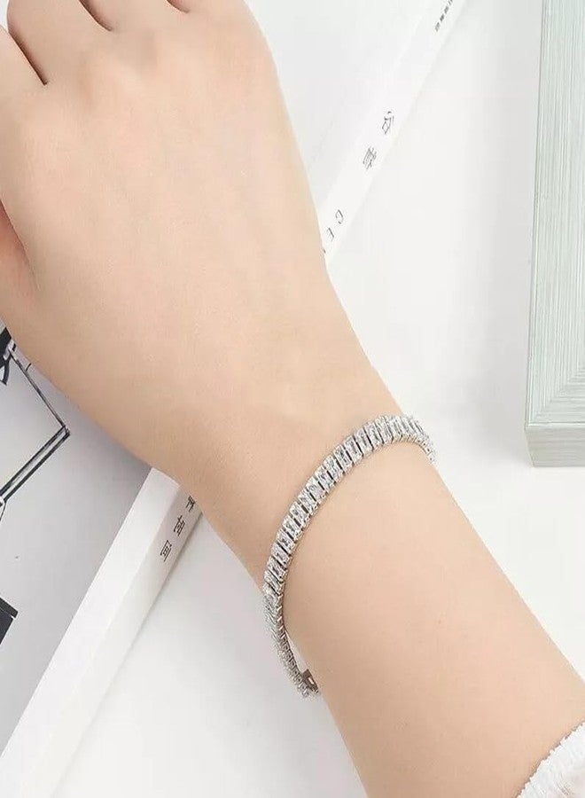 MEENAZ Bracelet for Women Girls Crystal Bracelets for Women Adjustable Chain Bracelet for Girls Tennis Bracelet | Birthday Gift For Women Anniversary Gift for Wife Valentine Gift for Girls Wrist Band - Image 2