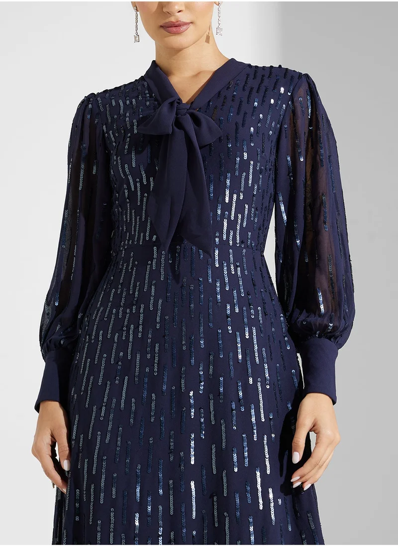 Amelia Rose Sequin Chiffon Dress