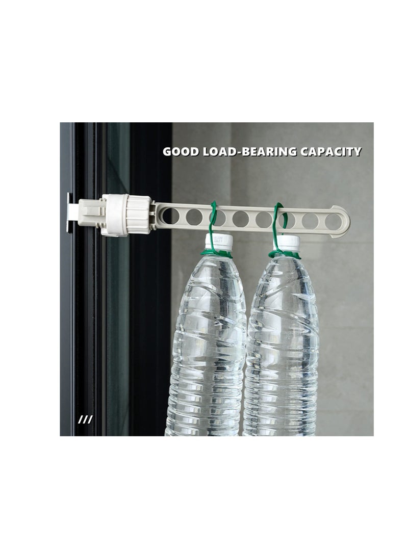 Excefore Portable Travel Hanger, 2 Packs Clothes Drying Rack for Hotel Home,  Rotary Clip-on Hanger Holder, Wall Mounted Clothes Bar for Bathroom Bedroom Laundry Room Balcony Rack Space Saver, Green & Grey  - Image 5