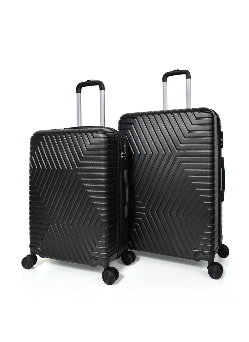 MORANO - Murano Luggage Set, Durable and Lightweight, Made of Hard ABS Fiber, Four-Piece Spinning Wheel Suitcase with Built-in Lock, Black , Set of 3 Pieces - Image 1